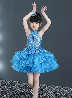 六一儿童节演出服女童蓬蓬裙舞蹈公主纱裙幼儿园朗诵礼服表演服装