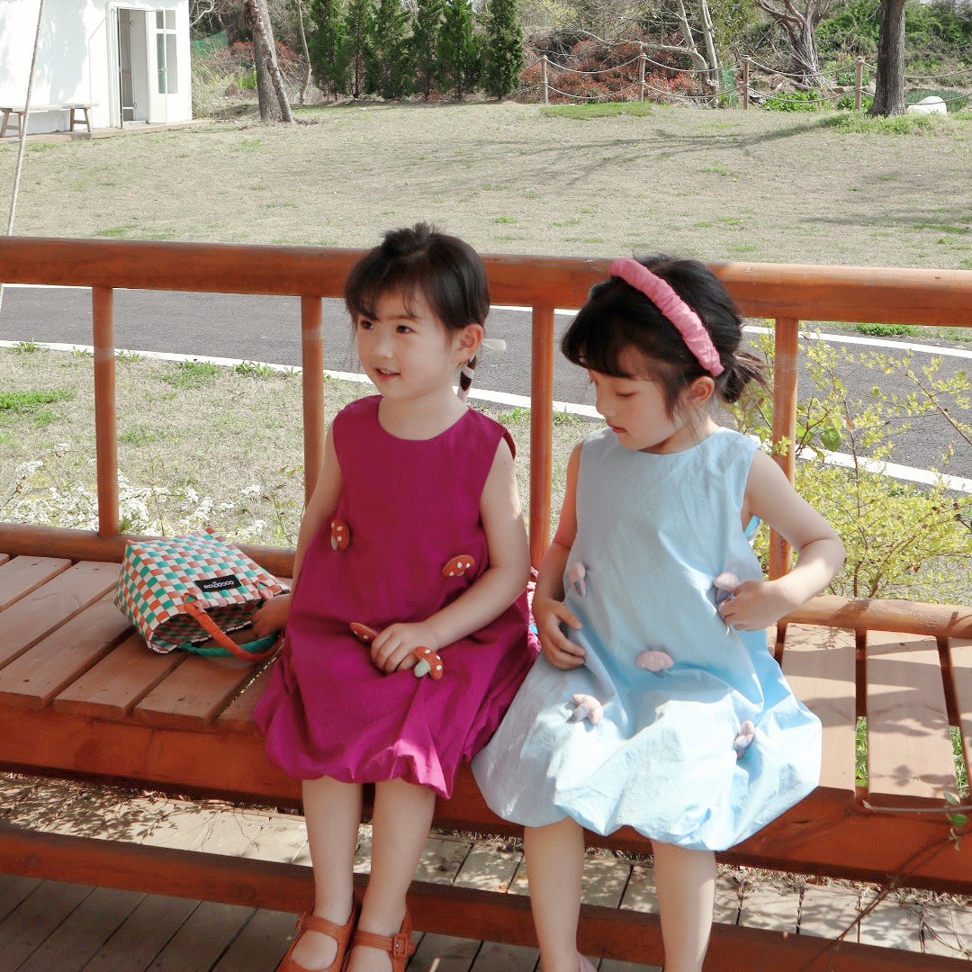【左小甜】女童韩版无袖蘑菇花苞连衣裙-620155