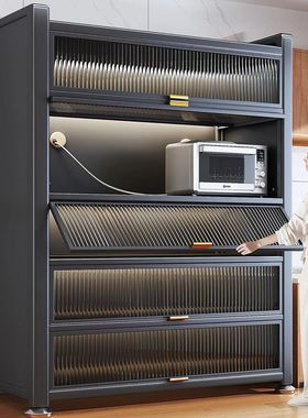 厨房置物架落地多层收纳柜子微波炉家用多功能餐边橱柜储物柜