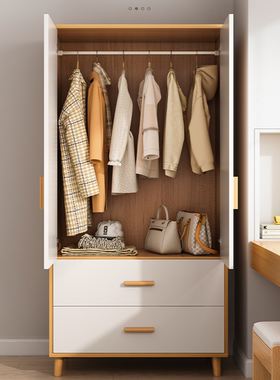 宽60/80cm白色衣柜小房间卧室简易衣橱出租房民俗小型收纳柜子