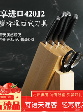 广东金辉刀剪家用厨房不锈钢刀具套装组合套餐西式菜刀双人立全套