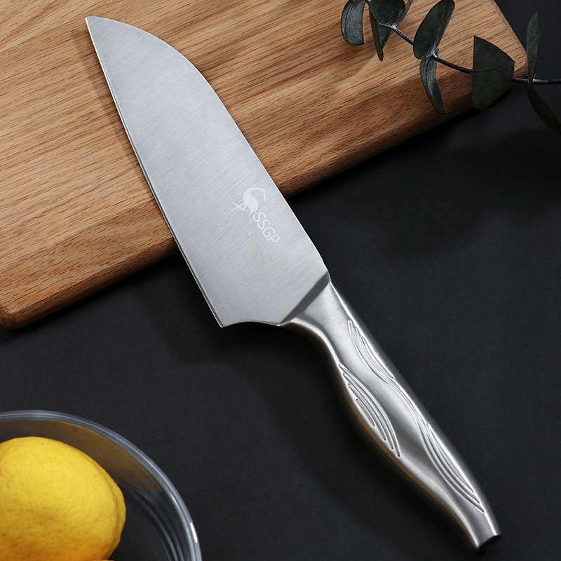 不锈钢切菜刀具 厨房水果刀 厨师刀切片刀切肉多用刀西式刀亚马逊