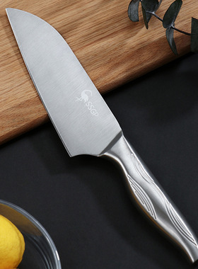 不锈钢切菜刀具 厨房水果刀 厨师刀切片刀切肉多用刀西式刀亚马逊