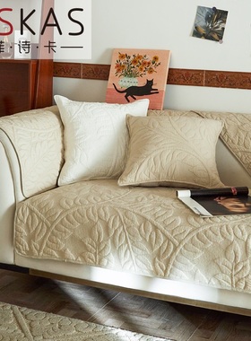 全新款沙发套罩现代简约沙发垫纯棉防滑四季通用布艺坐垫实木全包