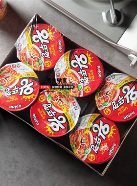 韩国原装paldo八道碗面海鲜红色播主推荐微辣香辣90g*4泡面方便面