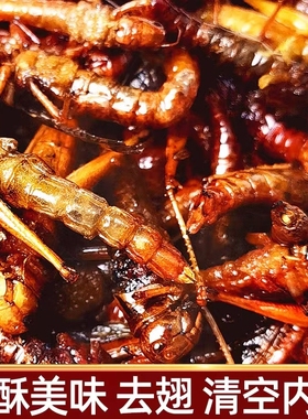 油炸蚂蚱开袋即食新鲜油炸蝗虫食用昆虫河南特产特色美食现做现发