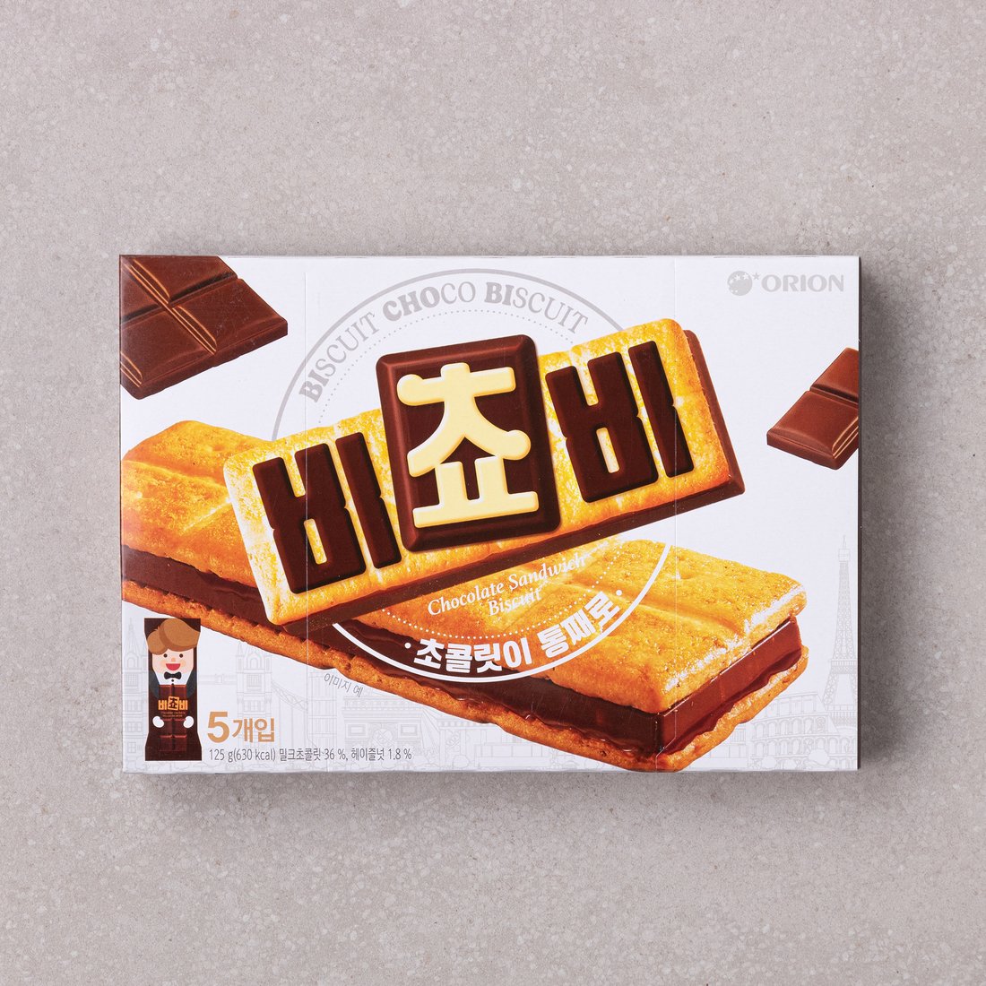 好丽友巧克力饼干夹心5枚 可爱卡通儿童食品酥脆可口韩国进口零食
