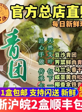 上海王家沙艾叶青团豆沙咸蛋黄肉松马兰头荠菜肉细糯米糍特产美食