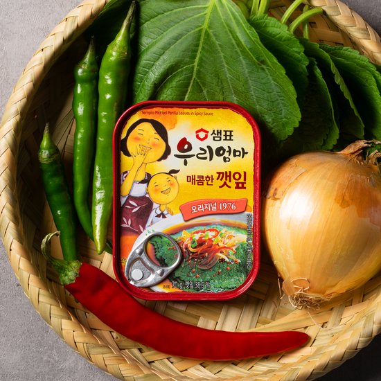 膳府紫苏叶罐头韩国进口速食方便食品开罐即食香辣原味苏子叶包邮