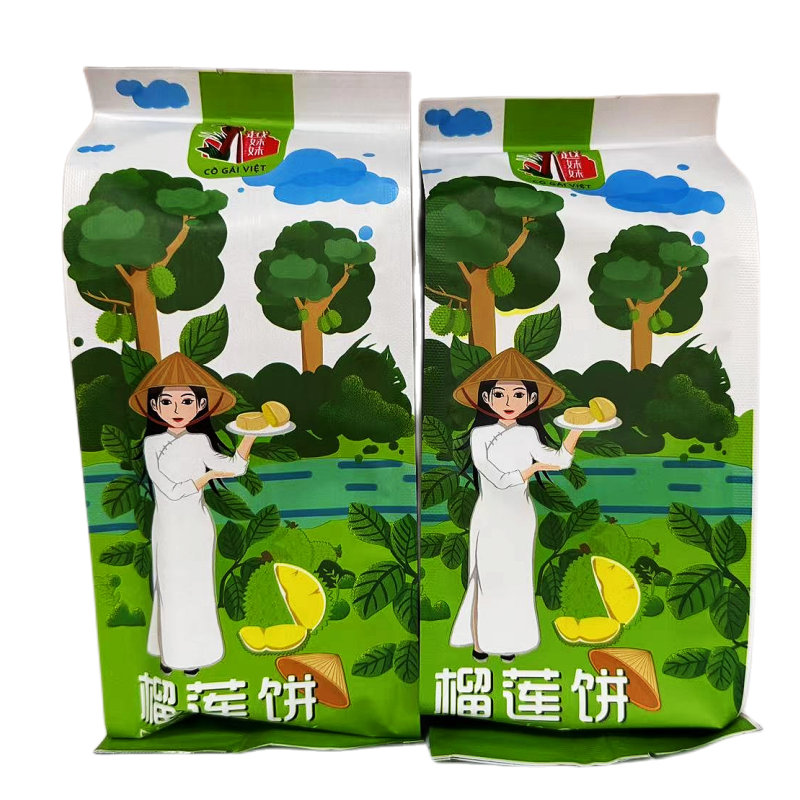 越妹妹榴莲饼300g越南进口榴莲饼袋装6个饼独立包装休闲零食糕点