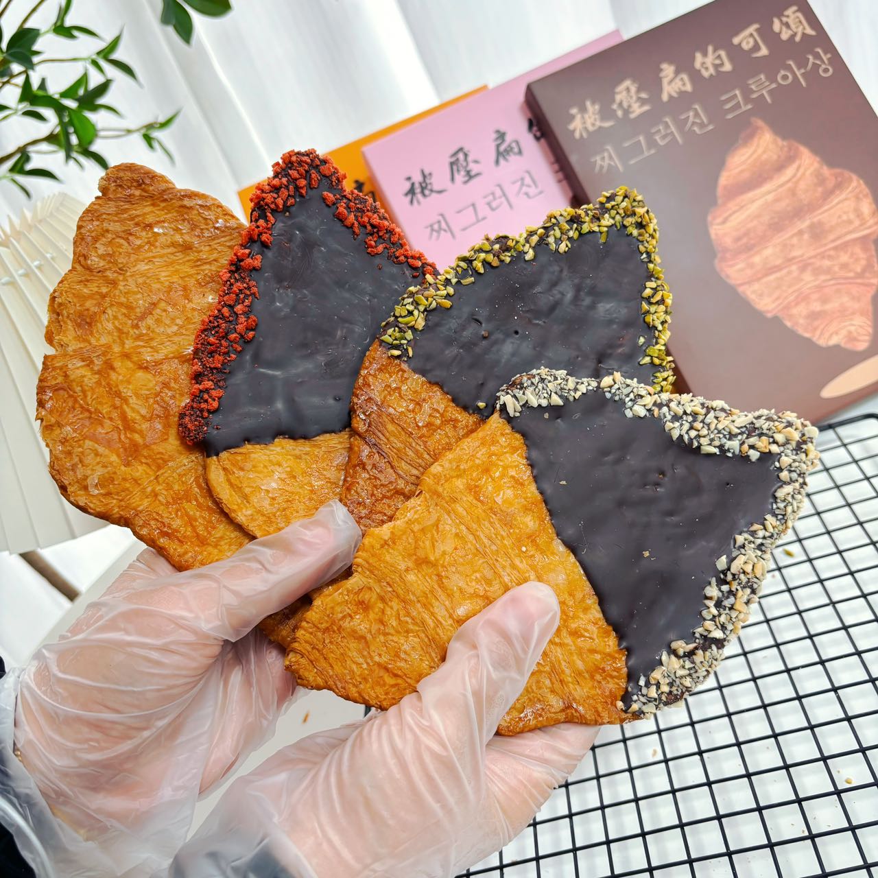 【超火的人气爆款】韩国网红美食被压扁的可颂牛角面包下午茶甜品