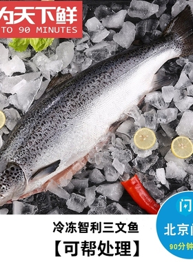 13斤1条 整条冷冻三文鱼 智利进口 新鲜刺身 可分割 切鱼排