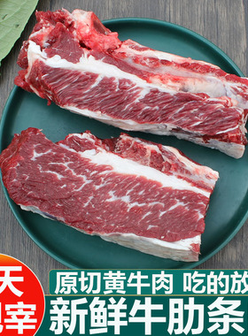 牛肋条肉新鲜500g现杀原切黄牛去骨牛排肉红烧烤肉食材国产鲜牛肉