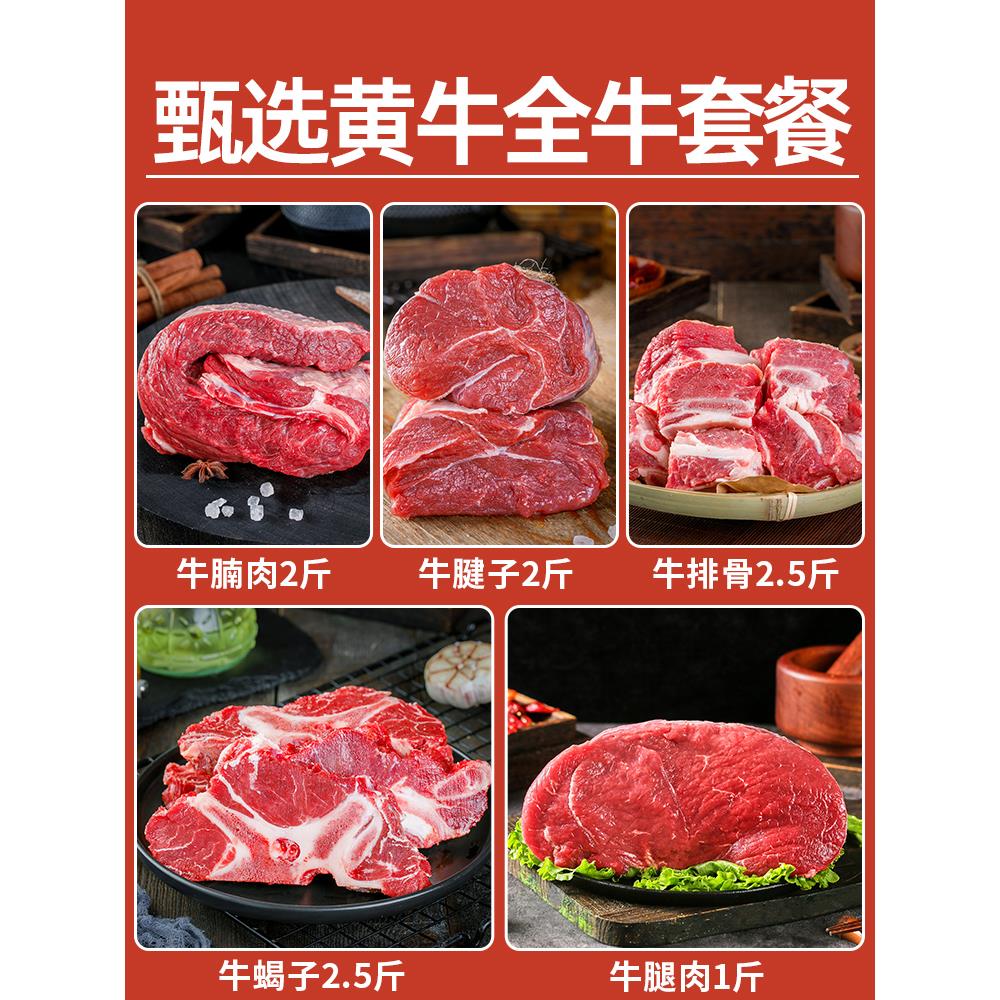 牛肉新鲜牛腱子牛腩牛后腿肉黄牛肉套餐10斤整切牛肉生鲜