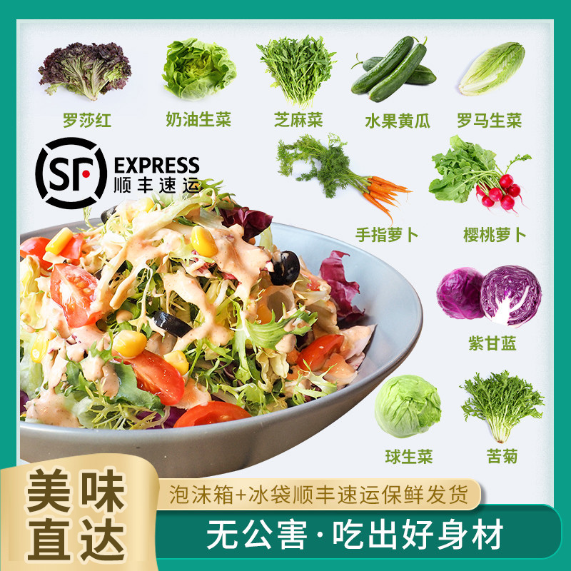 新鲜蔬菜沙拉混合套餐轻食生菜沙拉健身即食色拉食材3斤满69包邮