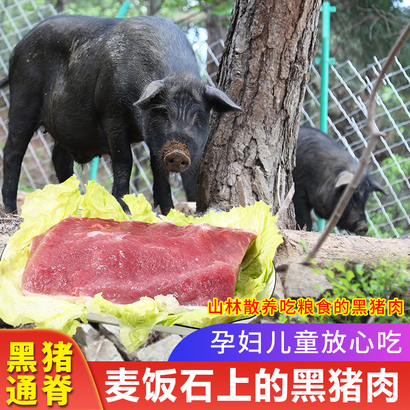 密云农家 国产新鲜跑山黑猪肉通脊400g 里脊肉生鲜食品