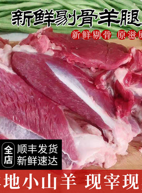 新鲜羊肉 剔骨羊腿肉 纯羊肉农家散养山羊肉羊排 烧烤羊肉串500克