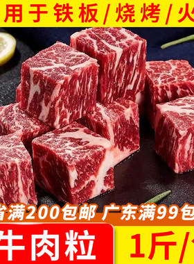 雪花牛肉粒牛腩肉1斤新鲜冷冻生牛肉调理生鲜牛肉大块牛肉粒