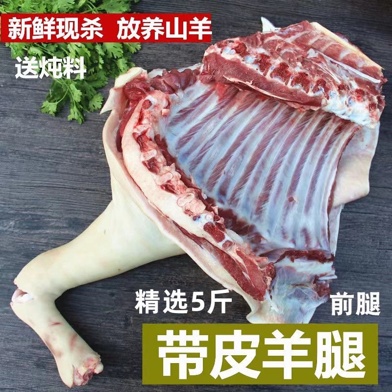内蒙古羊肉新鲜山羊肉现杀山羊腿肉羊排羊肉串商用半成品5斤装