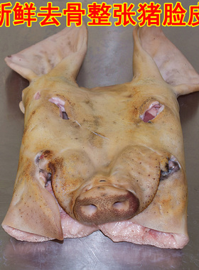 新鲜猪脸皮整个带耳朵带猪拱嘴猪脸肉一个约4斤-6斤卤味生鲜食材