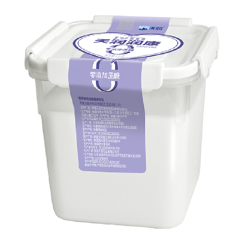 （新品）天润新疆特产家庭装生鲜零添加蔗糖方桶酸奶1kg*1桶