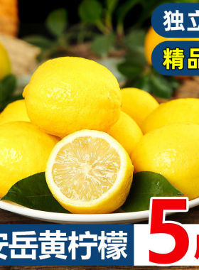 水深安岳黄柠檬1斤装水果新鲜当季整箱现摘一二级皮薄青香水精选