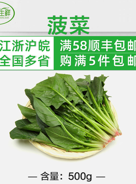 新鲜蔬菜 菠菜  500克 江浙沪皖5件包邮