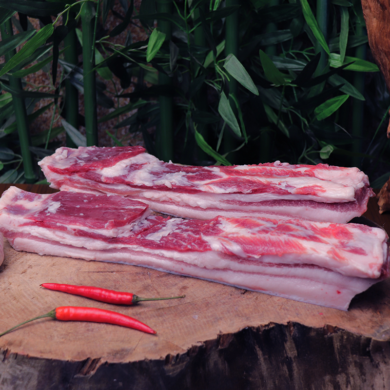 【五花肉】 皖南农户喂养黑猪肉 精品五花肉1000克  顺丰免邮