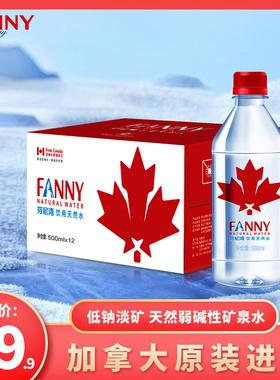 芬尼湾（FANNYBAY）加拿大饮用水500ML*12瓶偏硅酸矿泉水低氘低钠