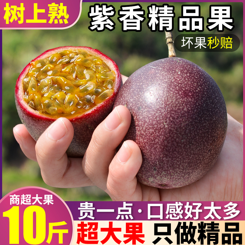10斤紫皮百香果新鲜包邮大果整箱水果现摘一级黄金果甜特级孕妇5
