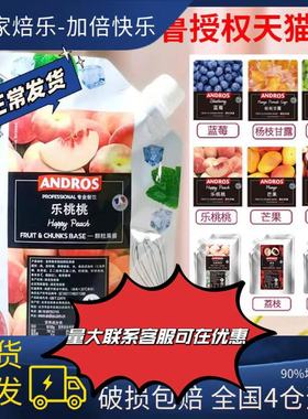 安德鲁果酱 果溶烘焙奶茶店专用蓝莓颗粒草莓酱水蜜桃百香果泥1kg