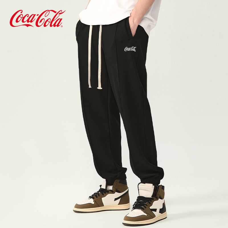 Coca-Cola/可口可乐 休闲裤男夏季薄款裤子潮牌卫裤束脚裤运动裤