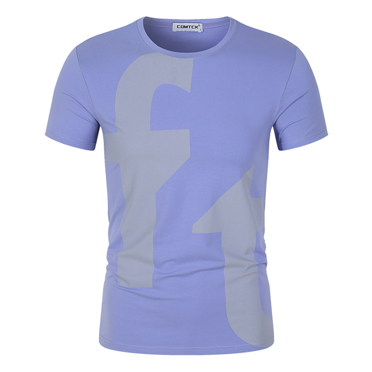 欧洲站2022新款夏天高端欧货潮男短袖T恤修身潮牌大牌外贸404紫