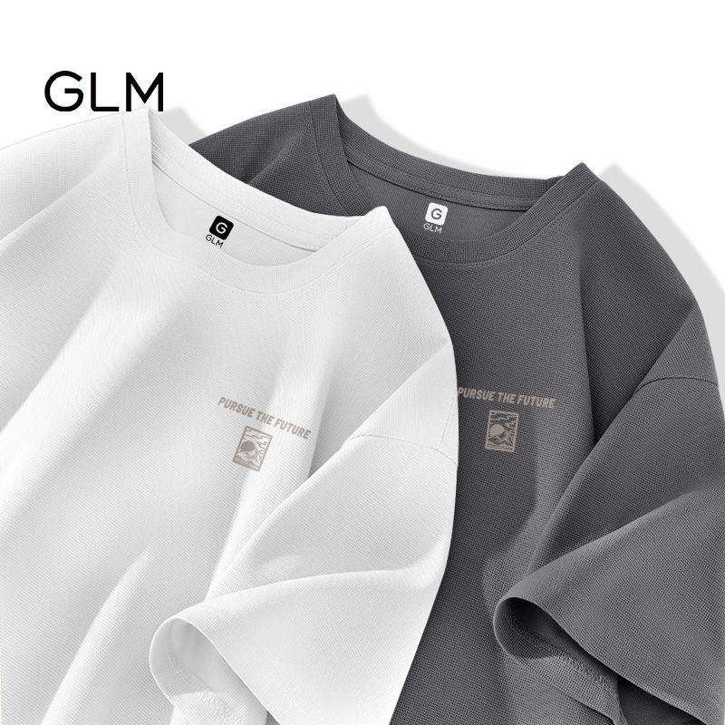 森马集团GLM小华夫格短袖T恤男夏季半截袖时尚潮流简约男款五分袖