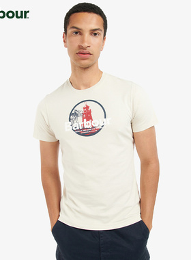 Barbour Break男士夏季新款户外Logo舒适透气修身简约纯棉短袖T恤
