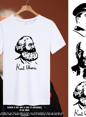 马克思列宁斯大林社会主义苏联苏维埃CCCP短袖T恤衫男女纯棉半袖