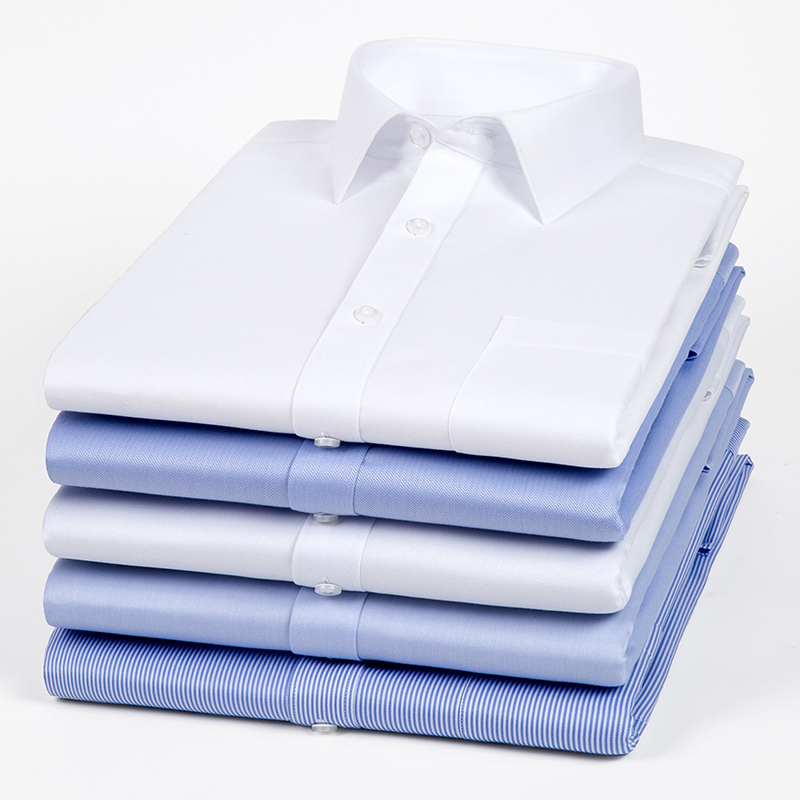 纯色全棉男士白衬衫职业装商务正装高端DP免烫长袖男衬衣大码寸衫
