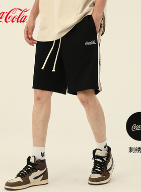Coca-Cola/可口可乐 短裤男夏季美式潮牌休闲运动男生冰丝五分裤