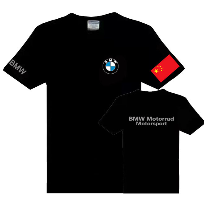 越野e族BMW宝马联名t恤摩托车机车赛车T恤男圆领休闲纯棉大码上衣