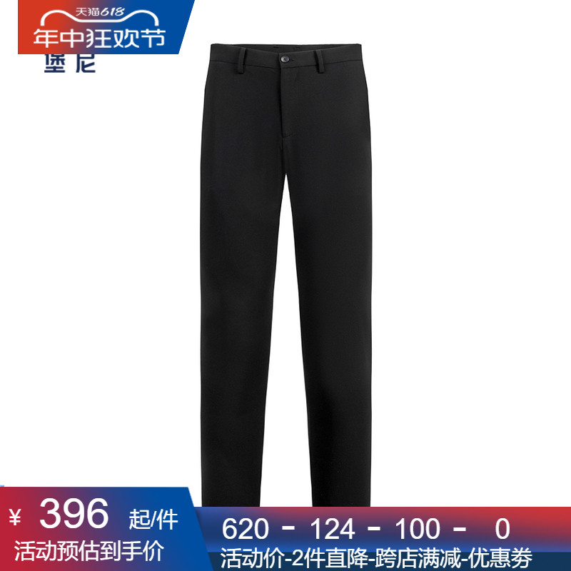 BONI/堡尼春夏新品轻商务裤装黑色化纤长裤时尚休闲裤男KL280241A
