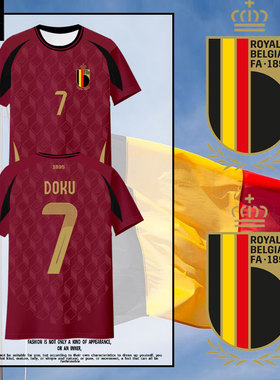 2024欧洲杯比利时国家队足球衣服速干短袖T恤衫男女球迷冰丝半袖