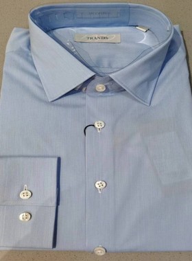 男士长袖衬衫春夏新款TRANDS创世品牌淡蓝色商务会议百搭款时尚版