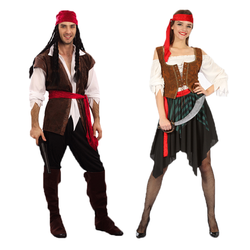 万圣节年会成人男女情侣加勒比海盗服装 杰克船长cos化妆舞会衣服