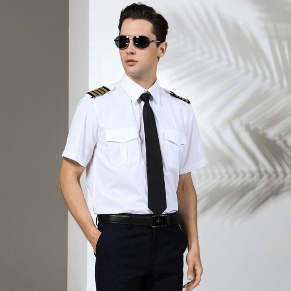机长制服男短袖衬衫空少白色KTV夜店工作服航空飞行员白色空乘服