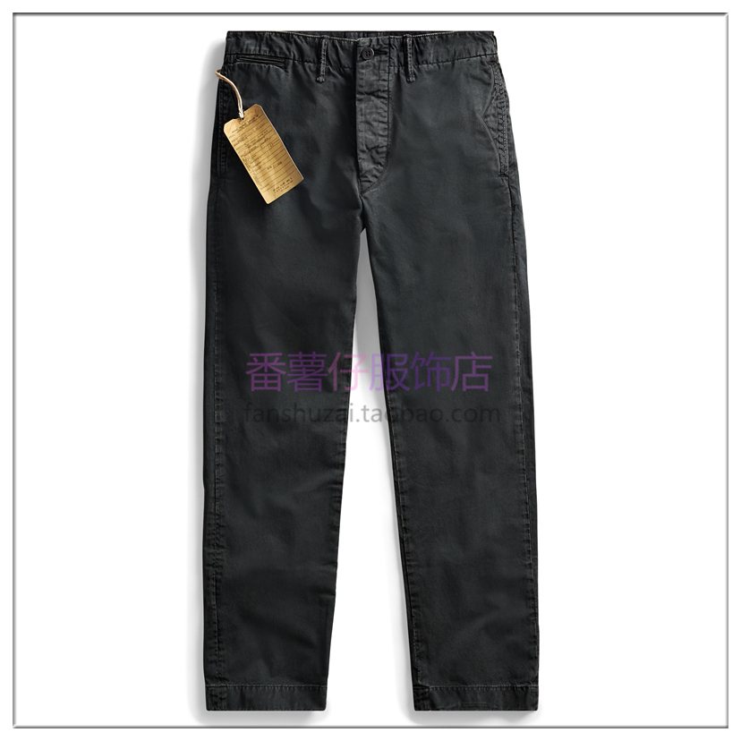 FSZ双R小马RRL10.5盎司四方标碳黑色直筒长裤男款阿美咔叽休闲裤