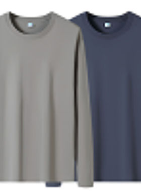 2023新款纯棉男士长袖T恤纯色白黑秋衣上衣男体桖秋季内搭打底衫