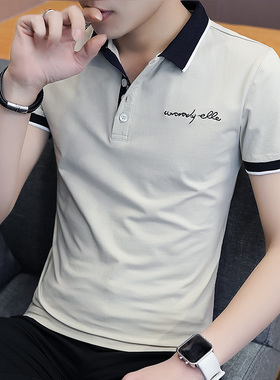 夏季短袖t恤男士韩版潮流男装polo衫潮牌翻领半袖学生上衣服衬衫