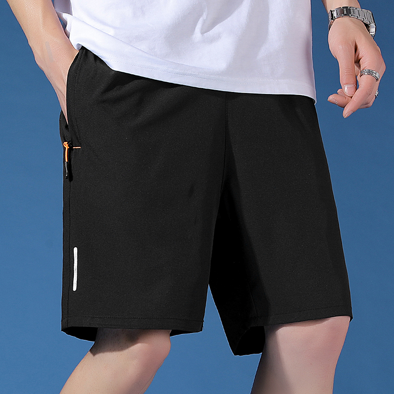 运动短裤男外穿夏季宽松潮口袋拉链男士速干休闲大码五分裤沙滩裤