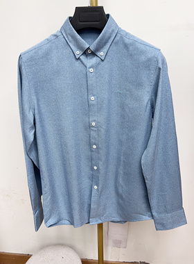 2024年春季新款长袖衬衫+男士韩版纯色商务休闲衬衣