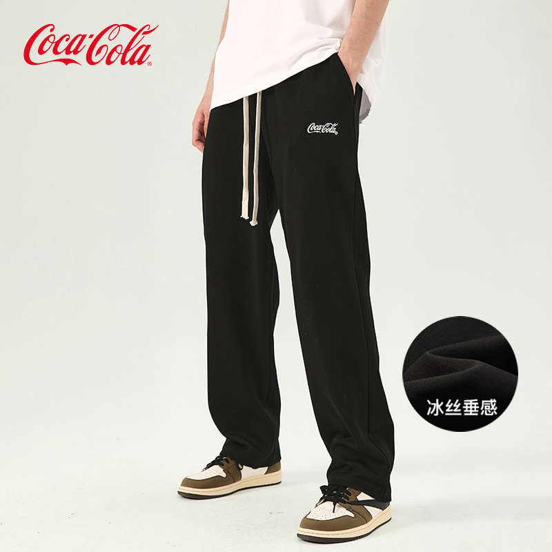 Coca-Cola/可口可乐休闲裤男冰丝裤子运动卫裤直筒裤夏季薄款长裤